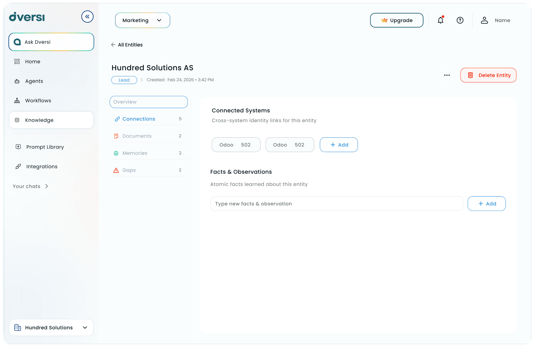 DVERSI product interface